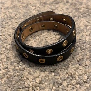 Leather studded bracelet